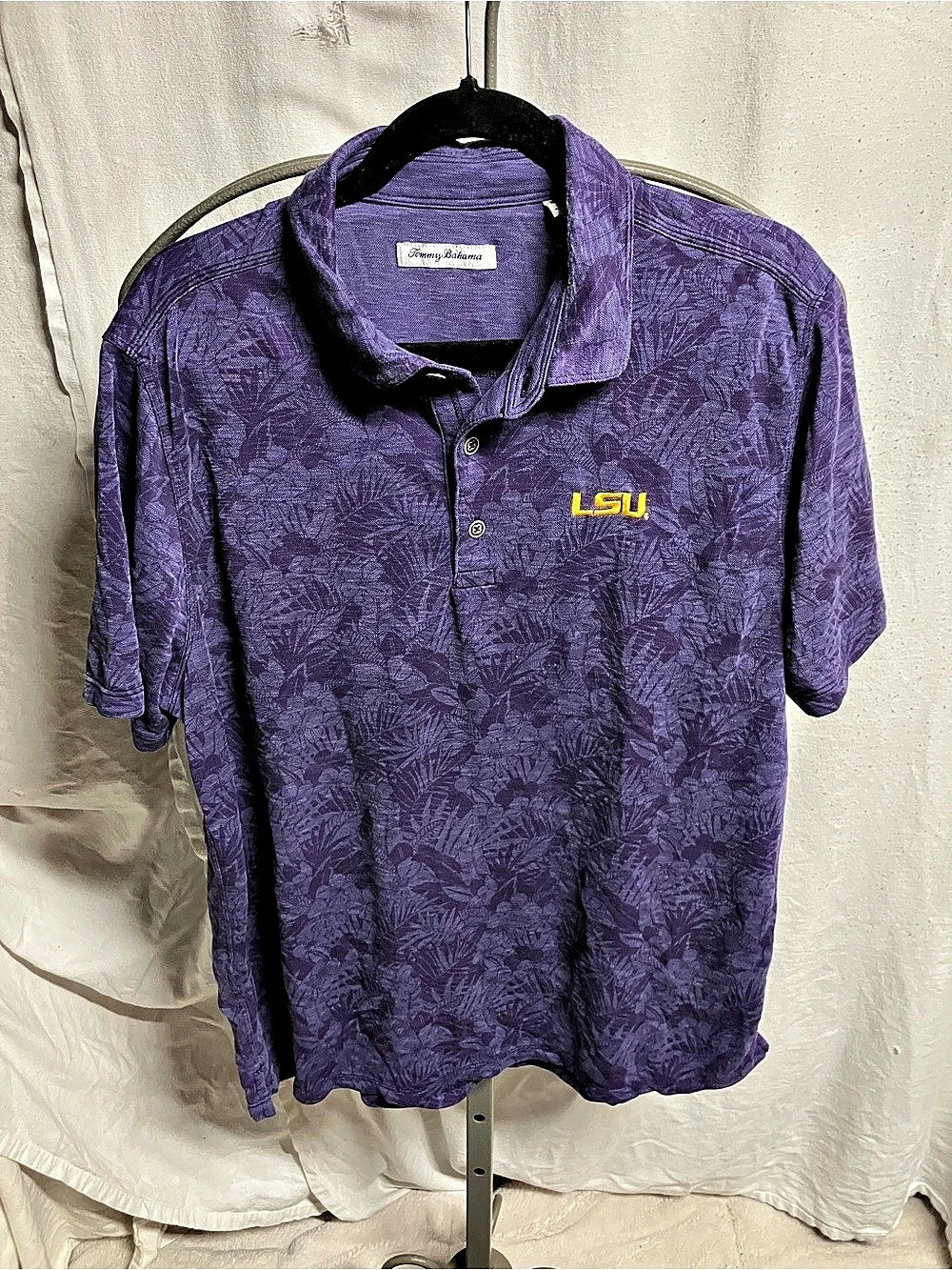 Tommy Bahama Santiago Paradise Polo - LSU Tigers Purple